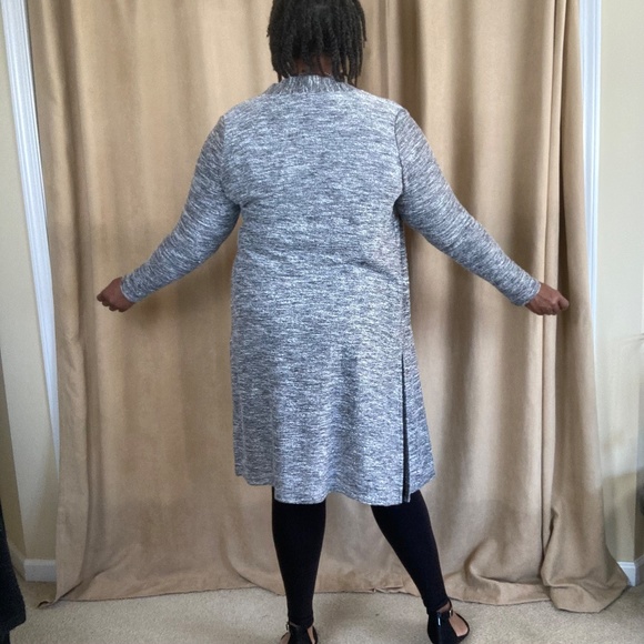 Lane Bryant Marled Long Duster Cardigan Gray, 10/12 NWT - Picture 2 of 16